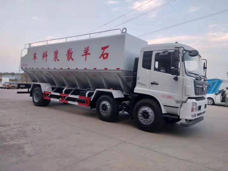 國(guó)六東風(fēng)天錦小三軸散裝飼料運(yùn)輸車-30方散裝飼料運(yùn)輸車