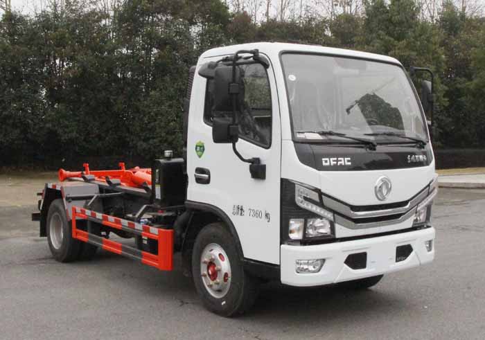 東風多利卡5方勾臂垃圾車-縱昂牌CLT5071ZXXEQ6型車廂可卸式垃圾車價格報價-湖北盈通
